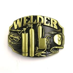 New welder welding belt buckle.3.75" approx.  Silver available.